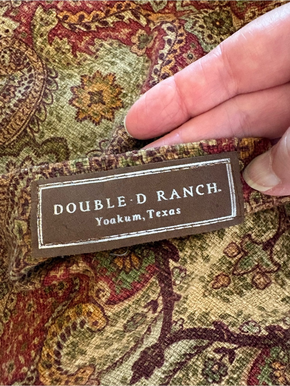 Double D Ranch Ruffled Tapestry King Size Pillow Sham. - Picture 9 of 13